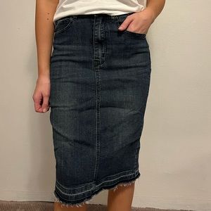 main street exchange denim skirt